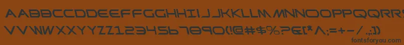 フォントPrometheanLeftalic – 黒い文字が茶色の背景にあります