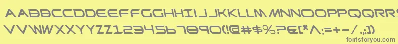 フォントPrometheanLeftalic – 黄色の背景に灰色の文字