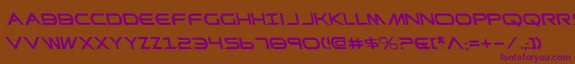 PrometheanLeftalic-Schriftart – Violette Schriften auf braunem Hintergrund