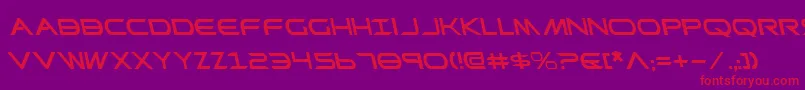 PrometheanLeftalic-Schriftart – Rote Schriften auf violettem Hintergrund