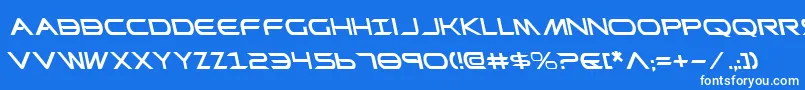 フォントPrometheanLeftalic – 青い背景に白い文字