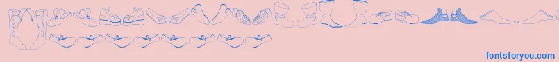 Renaissance Shoes Font – Blue Fonts on Pink Background