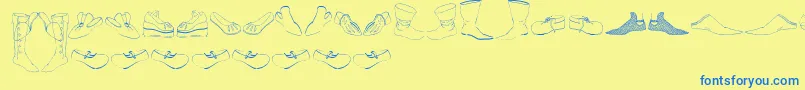 Renaissance Shoes Font – Blue Fonts on Yellow Background