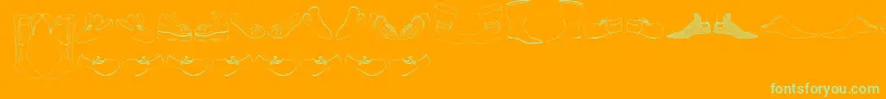 Renaissance Shoes Font – Green Fonts on Orange Background