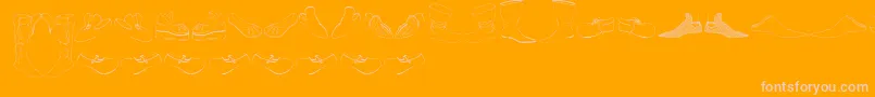 Renaissance Shoes Font – Pink Fonts on Orange Background