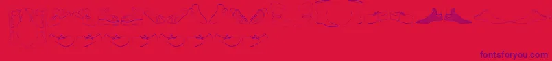 Renaissance Shoes Font – Purple Fonts on Red Background