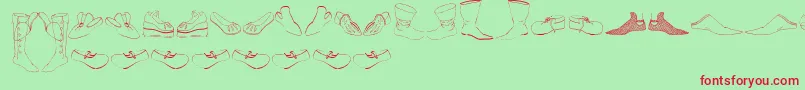 Renaissance Shoes Font – Red Fonts on Green Background