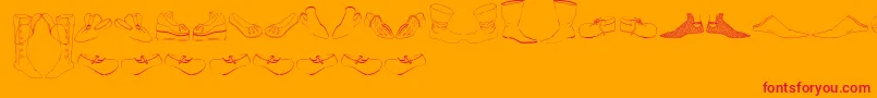 Renaissance Shoes Font – Red Fonts on Orange Background
