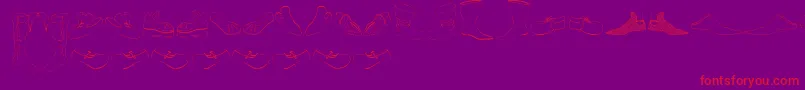 Renaissance Shoes Font – Red Fonts on Purple Background