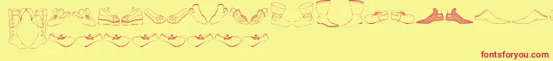 Renaissance Shoes Font – Red Fonts on Yellow Background