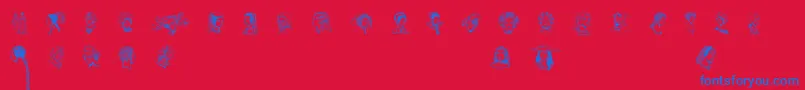 フォントRenaissanceCoiffure – 赤い背景に青い文字