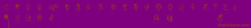 Czcionka RenaissanceCoiffure – brązowe czcionki na fioletowym tle