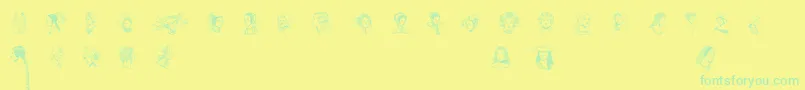 Police RenaissanceCoiffure – polices vertes sur fond jaune