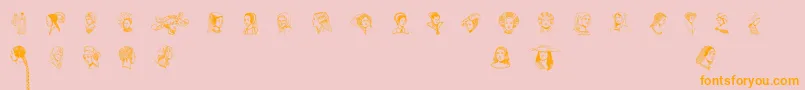 RenaissanceCoiffure Font – Orange Fonts on Pink Background