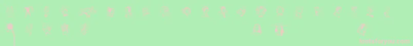 フォントRenaissanceCoiffure – 緑の背景にピンクのフォント