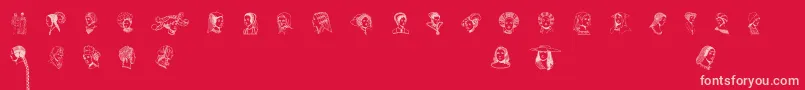 RenaissanceCoiffure Font – Pink Fonts on Red Background