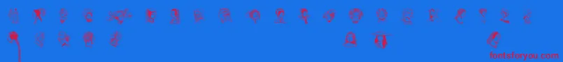 RenaissanceCoiffure Font – Red Fonts on Blue Background