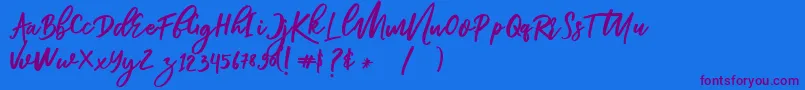Weitere Informationen zur Renata-Schriftart Renata-Schriftart – Violette Schriften auf blauem Hintergrund