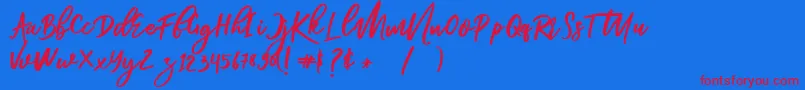 Renata Font – Red Fonts on Blue Background
