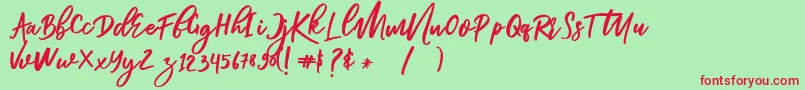 Renata Font – Red Fonts on Green Background