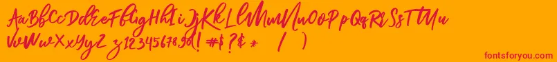Renata Font – Red Fonts on Orange Background