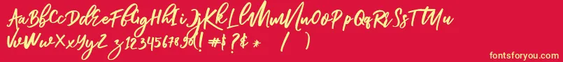 Renata Font – Yellow Fonts on Red Background