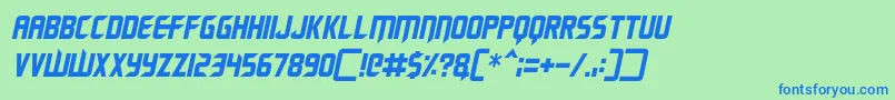 Renegade Moons Italic Font – Blue Fonts on Green Background