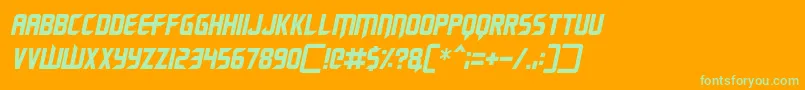 Renegade Moons Italic Font – Green Fonts on Orange Background