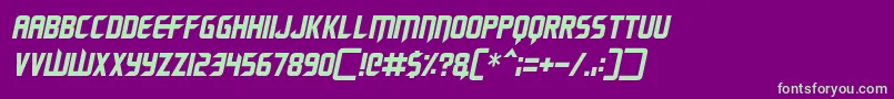 Renegade Moons Italic Font – Green Fonts on Purple Background