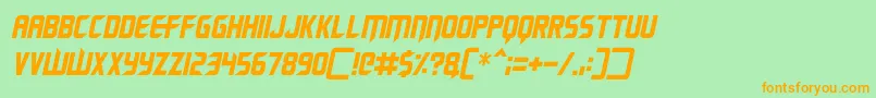 Шрифт Renegade Moons Italic – оранжевые шрифты на зелёном фоне