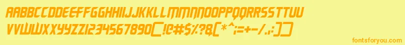 Renegade Moons Italic Font – Orange Fonts on Yellow Background