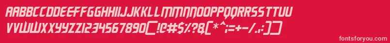 Renegade Moons Italic Font – Pink Fonts on Red Background