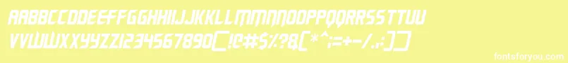 Renegade Moons Italic Font – White Fonts on Yellow Background