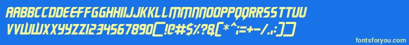 Renegade Moons Italic Font – Yellow Fonts on Blue Background