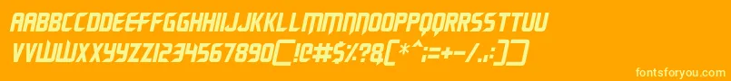 Renegade Moons Italic Font – Yellow Fonts on Orange Background