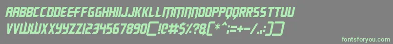 Czcionka Renegade Moons Italic – zielone czcionki na szarym tle