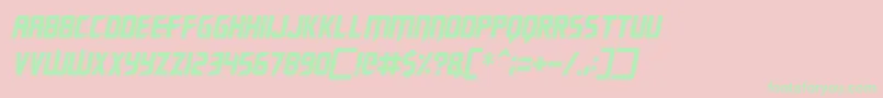 Renegade Moons Italic-Schriftart – Grüne Schriften auf rosa Hintergrund