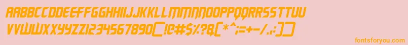 Fonte Renegade Moons Italic – fontes laranjas em um fundo rosa