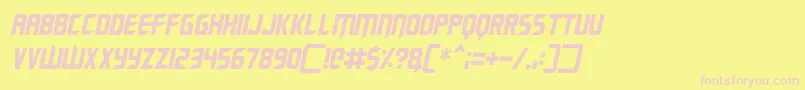 Renegade Moons Italic Font – Pink Fonts on Yellow Background