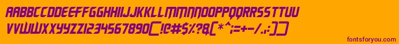 Renegade Moons Italic Font – Purple Fonts on Orange Background