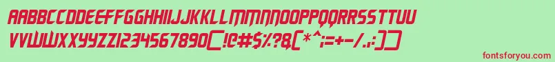 Renegade Moons Italic Font – Red Fonts on Green Background