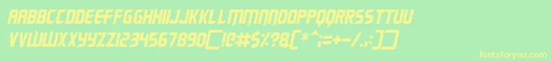 Renegade Moons Italic Font – Yellow Fonts on Green Background