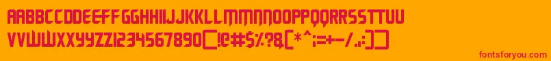フォントRenegade Moons – オレンジの背景に赤い文字