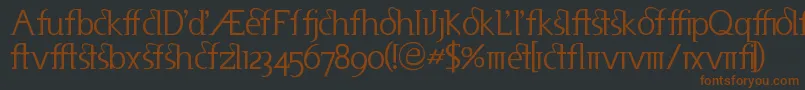 Fonte UsenetAlternates – fontes marrons em um fundo preto