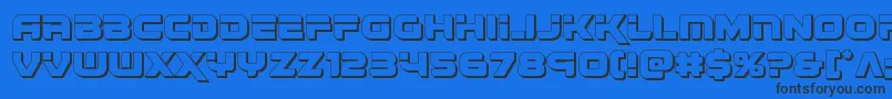 renegado3d Font – Black Fonts on Blue Background