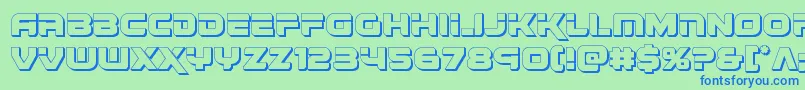 renegado3d Font – Blue Fonts on Green Background
