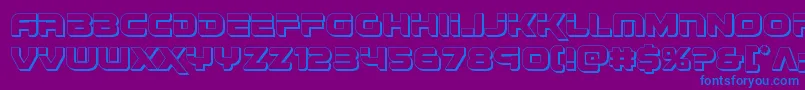 renegado3d-Schriftart – Blaue Schriften auf violettem Hintergrund