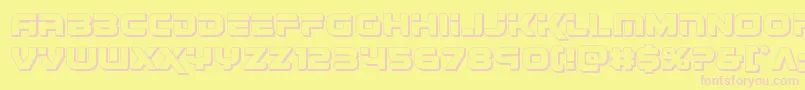 renegado3d Font – Pink Fonts on Yellow Background