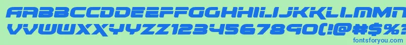 renegadoexpandital Font – Blue Fonts on Green Background