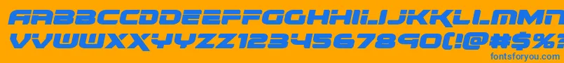 renegadoexpandital Font – Blue Fonts on Orange Background